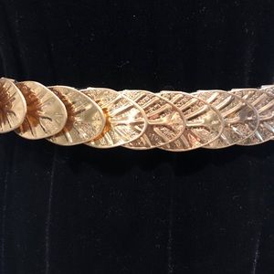 Vintage 80/90s Harwill New York Gold “Stretch” Leaf Belt, BNWT